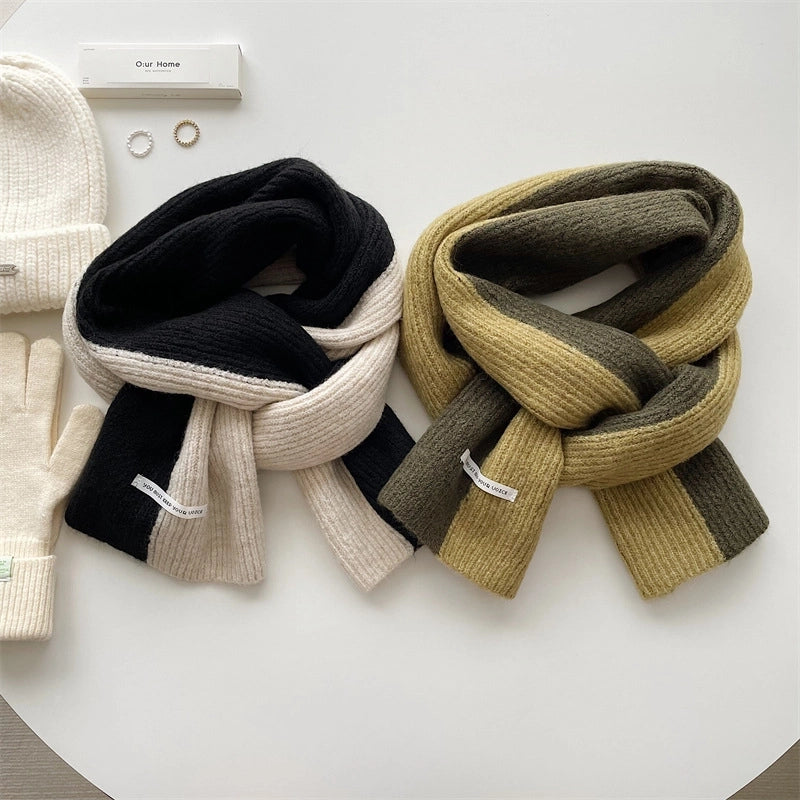 Women's Preppy Style Sweet Color Block Acrylic Scarf