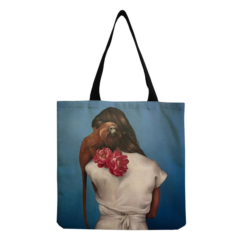 Women's Casual Flower Shopping Bags