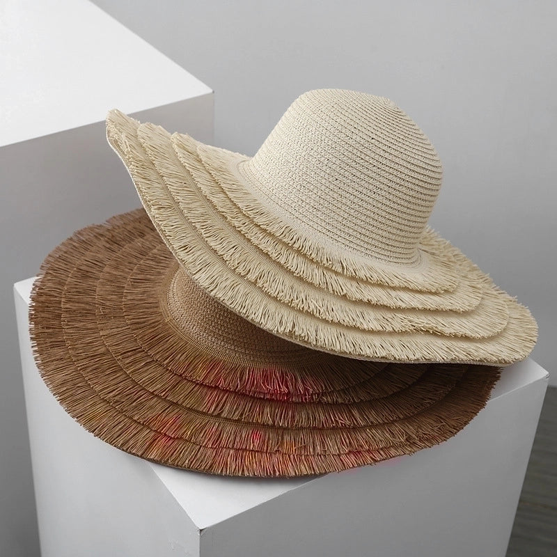 Women's Minimalist Classic Style Solid Color Big Eaves Straw Hat
