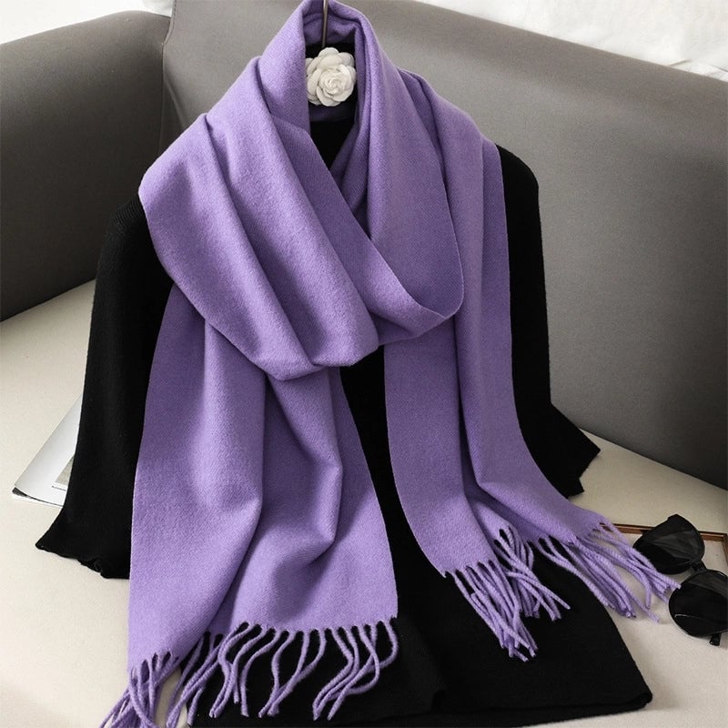 Women's Elegant Solid Color Imitation Cashmere Scarf