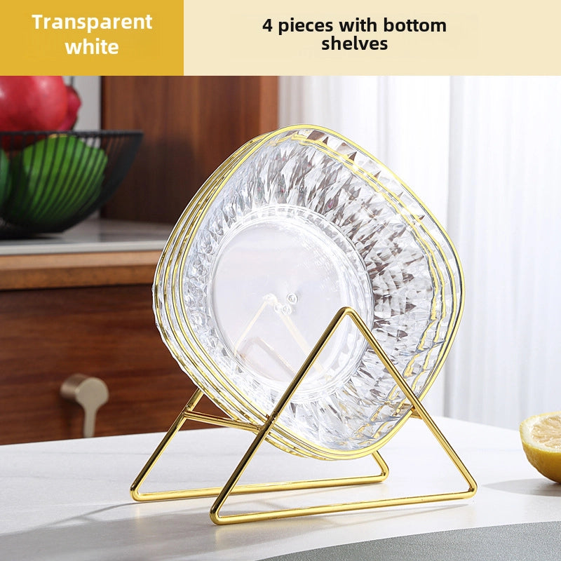 Light Luxury Transparent High-grade Bone Spitting Dish Household Dining Table Bone Dish Food Grade Snack Dish Fruit Dish Candy Nut Dish