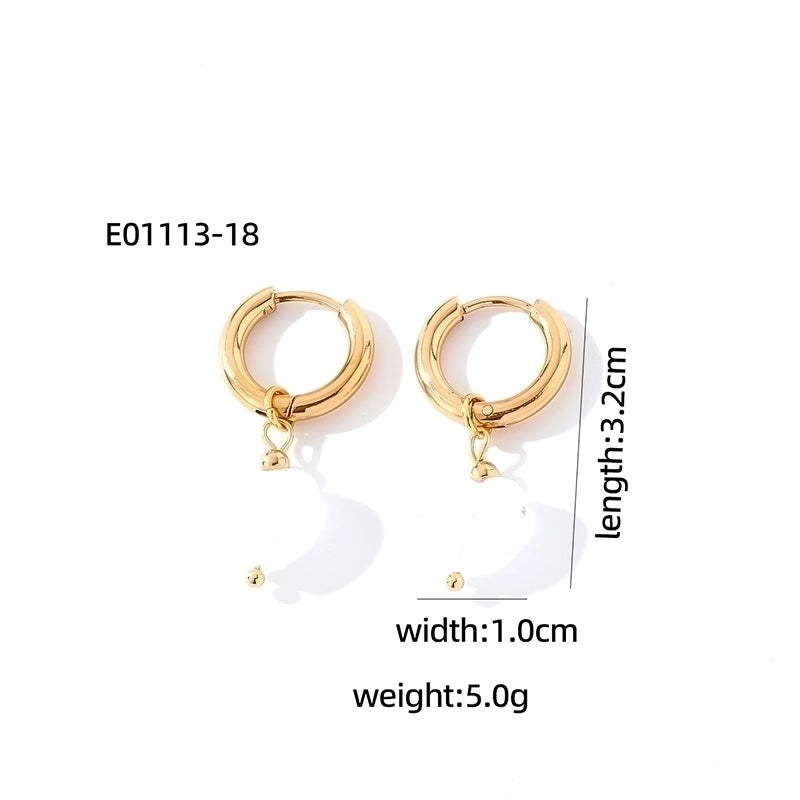 1 Pair Casual Sweet Minimalist Heart Shape Plating 304 Stainless Steel Gold Plated Drop Earrings