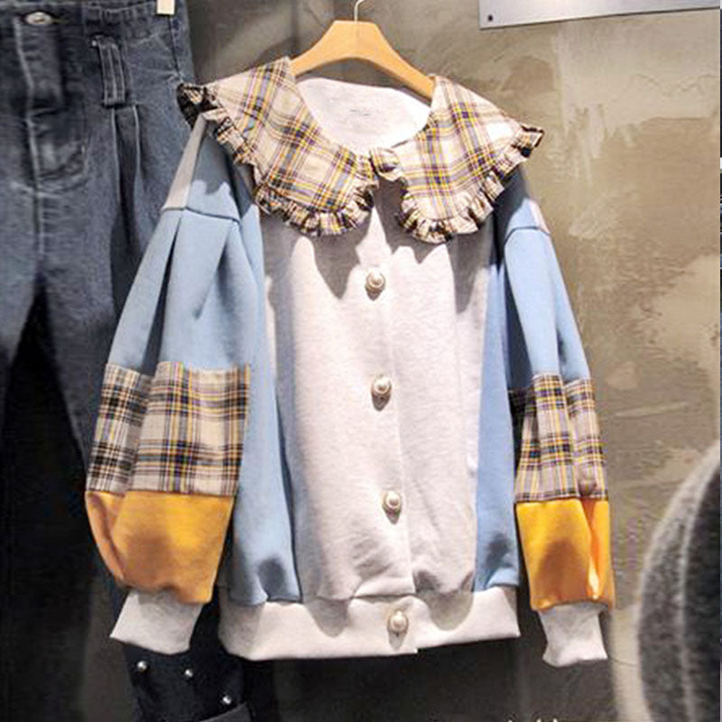 Ulzzang plaid sweatshirt KF9597