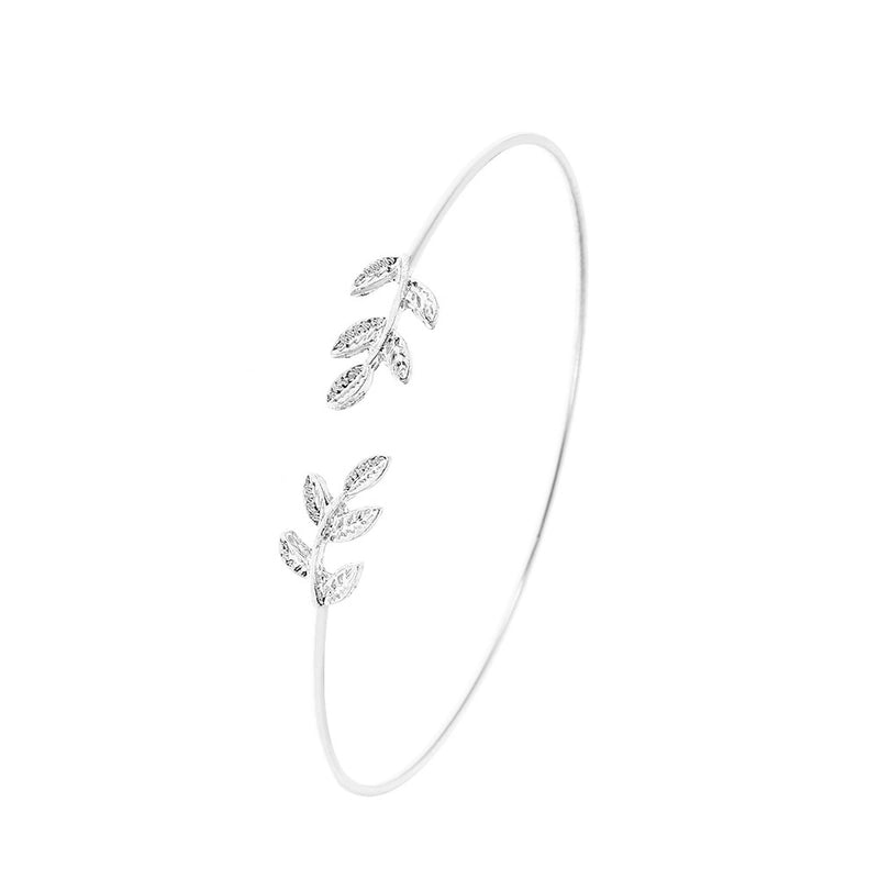 Alloy Gold Plated Silver Plated Fashion Plating Inlay Heart Shape Feather Bow Knot Bangle