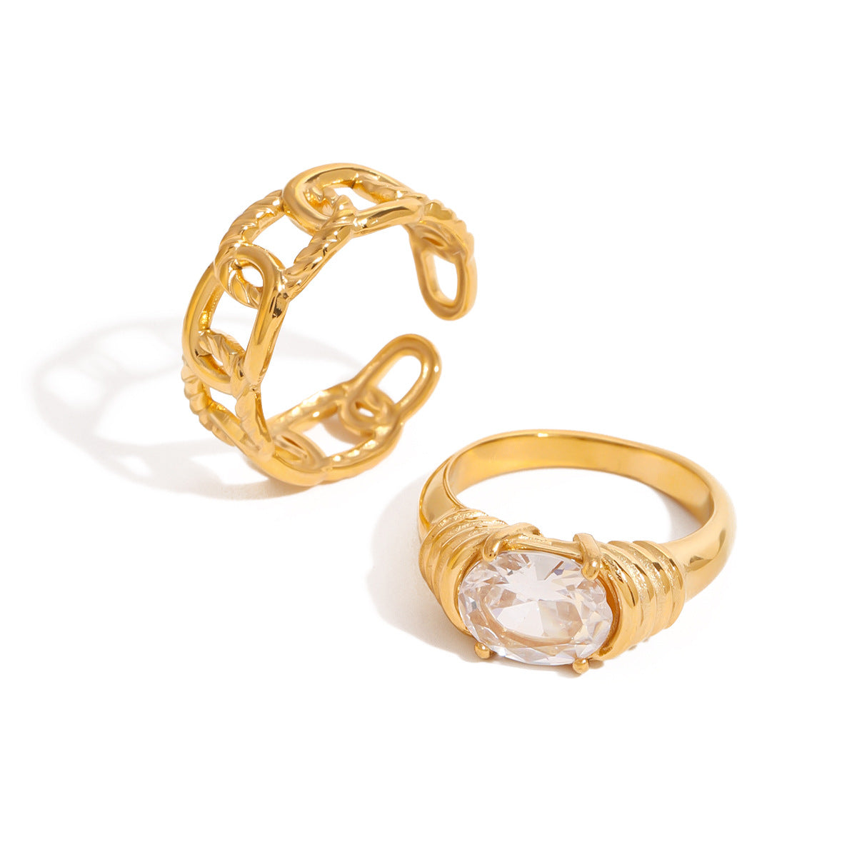 Diamond Titanium Steel Ring Female Niche Design Ring First Stainless Steel Ring