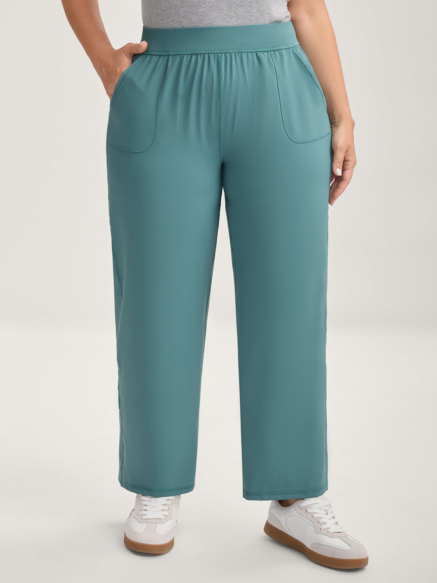 Stretchy Pull-On Straight-Leg Pants