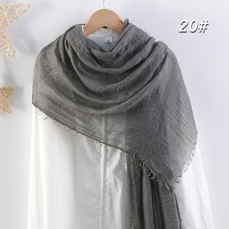 Women's Elegant Basic Solid Color Cotton And Linen Scarf