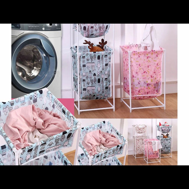 Double Layer Cloth Basket . Laundry Basket Double Layer