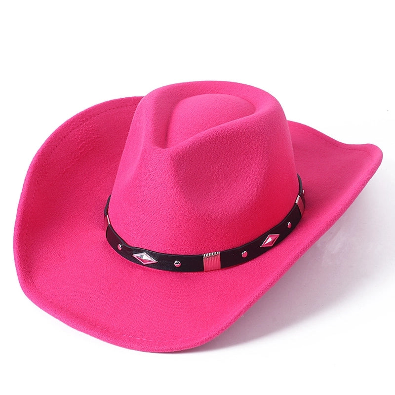 Cowboy Hat Woolen Jazz Gift Hat Men And Women Autumn And Winter Felt Hat Big Brim