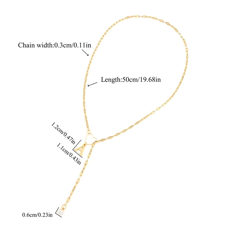 Elegant Minimalist Classic Style Letter Heart Shape 201 Stainless Steel 304 Stainless Steel Artificial Pearl Stainless Steel Necklaces