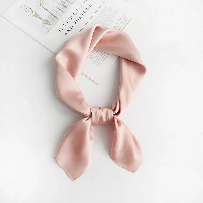Women's Minimalist Solid Color Polyester Printing Silk Scarf