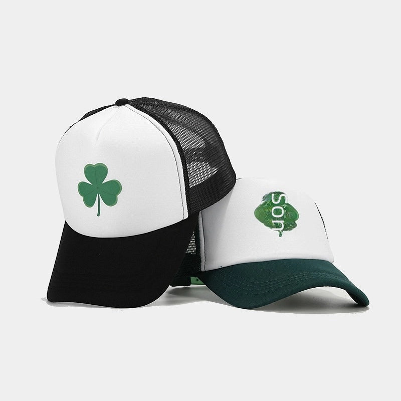 Popular Clover Pattern Spring And Summer Breathable Quick-drying Cap Outdoor Sunshade Sunscreen Mesh Baseball Cap