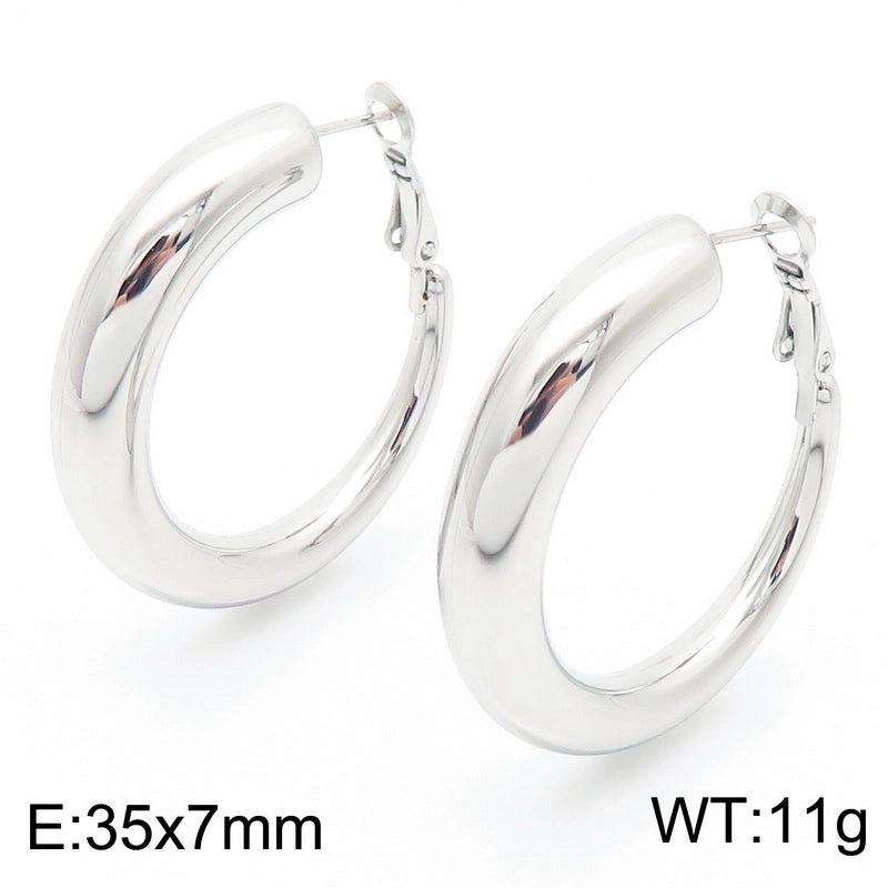 1 Pair Modern Style Minimalist Solid Color Plating Stainless Steel 18K Gold Plated Earrings