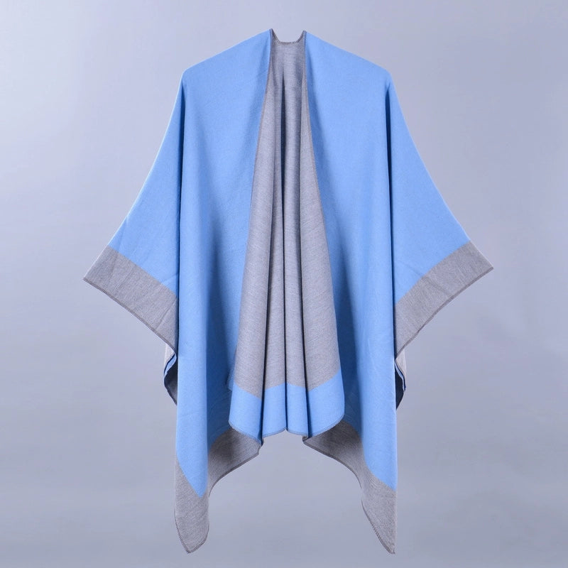 Women's Casual Color Block Imitation Cashmere Shawl
