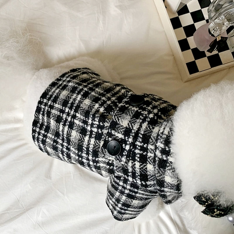 Sweet Houndstooth Printed Dog Dress/T-shirt