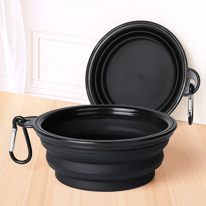 Explosions Pet Folding Bowl Outdoor Drinking Water Portable Dog Bowl Accompanional Cup Large TPE Pet Bowl Dog Basin