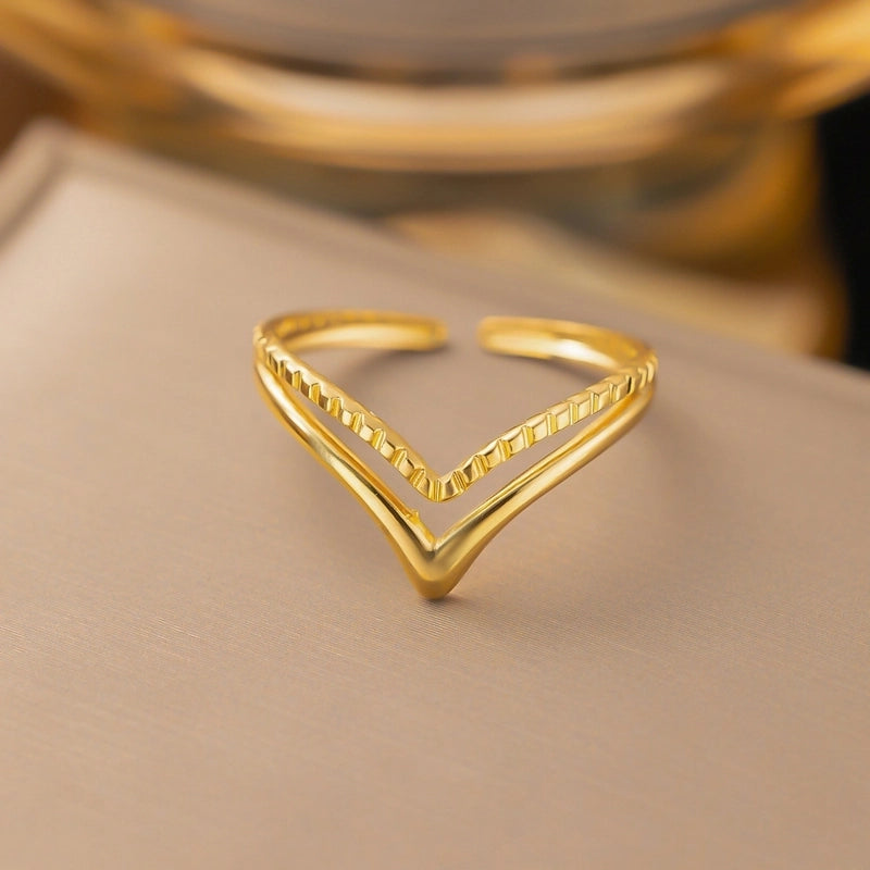 Minimalist Heart Shape Titanium Steel Plating Rings