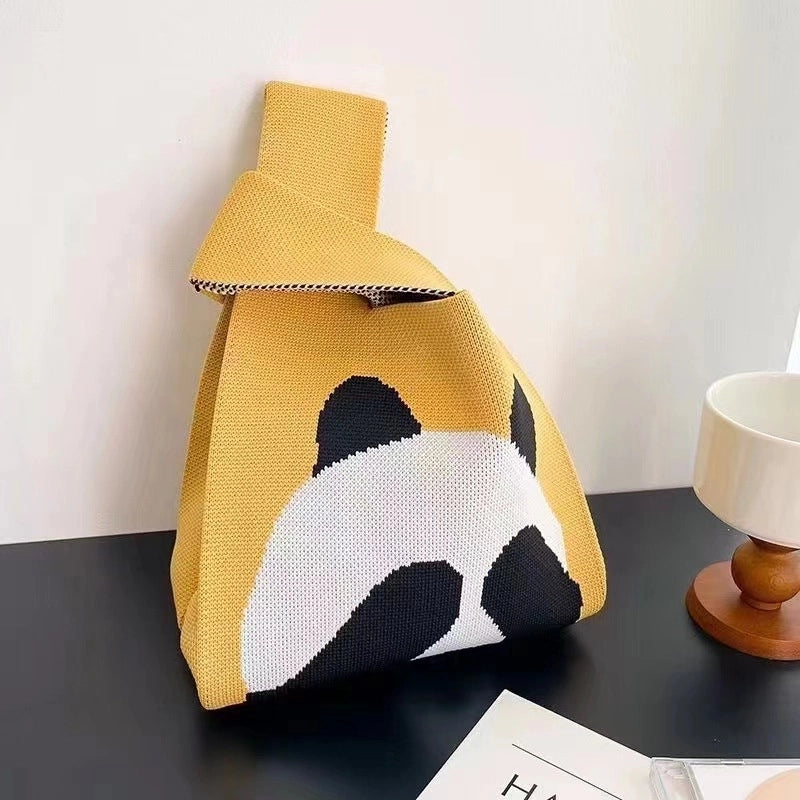Women's Knit Printing Animal Elegant Square Open Square Bag
