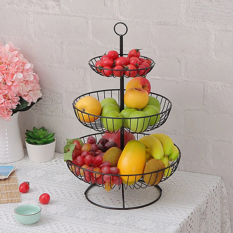 3 Tier Metal Fruit Storage Basket-Black(SA2405-08)