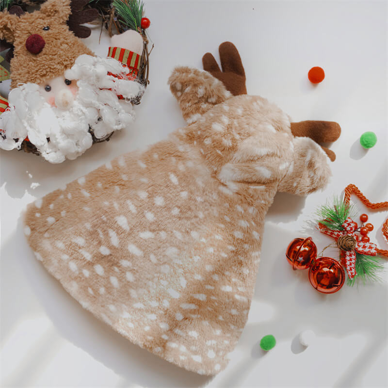 Pet Clothing Plush Elk Cape Dog & Cat Costumes Luxury Dog Gifts