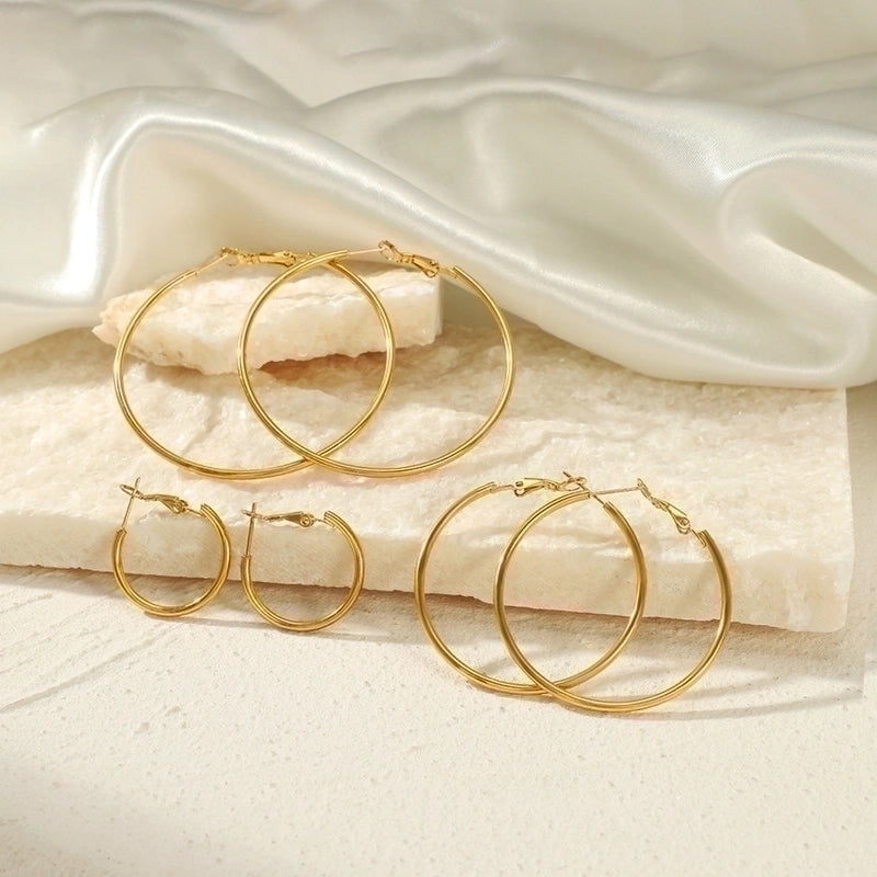 1 Pair Minimalist Solid Color Plating 304 Stainless Steel Stainless Steel Earrings
