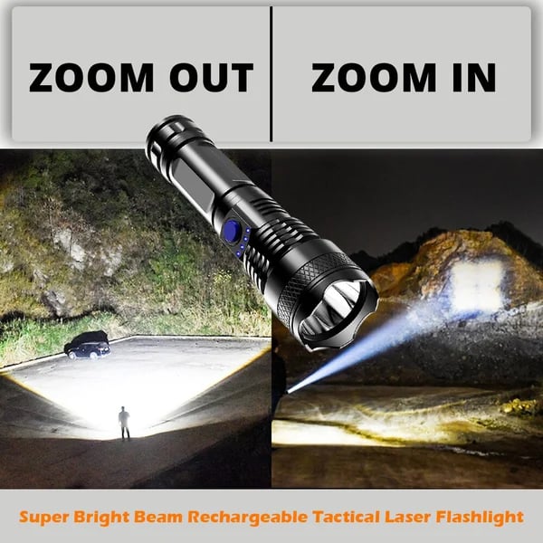 🔥🔥LED Rechargeable Tactical Laser Flashlight Super Bright