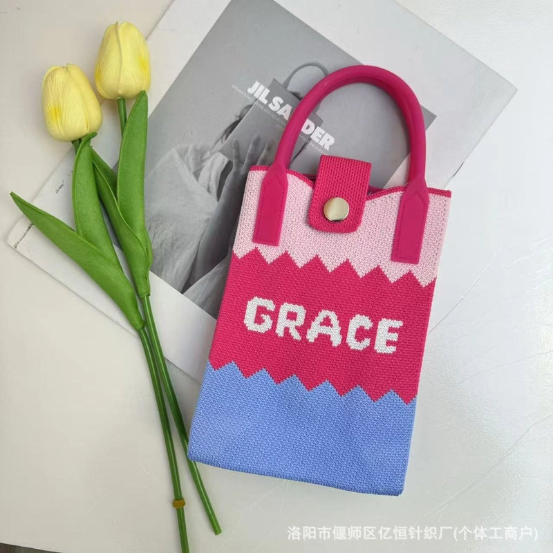 Women's Polyester Color Block Streetwear Square Magnetic Buckle Phone Wallets
