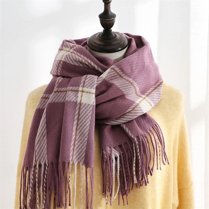 Scarf Women Winter Sweet Warm Scarf Shawl Cashmere Scarf Plaid Scarf Shawl