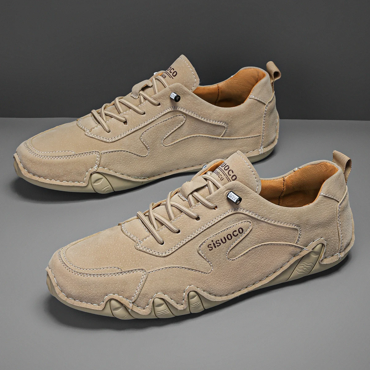 Fransikin business loafers Leather Shoes Men Fashion High Quality Luxury Brand Comfortable Men Casual Driving Shoes Plus Size Elastic Holes Shoes