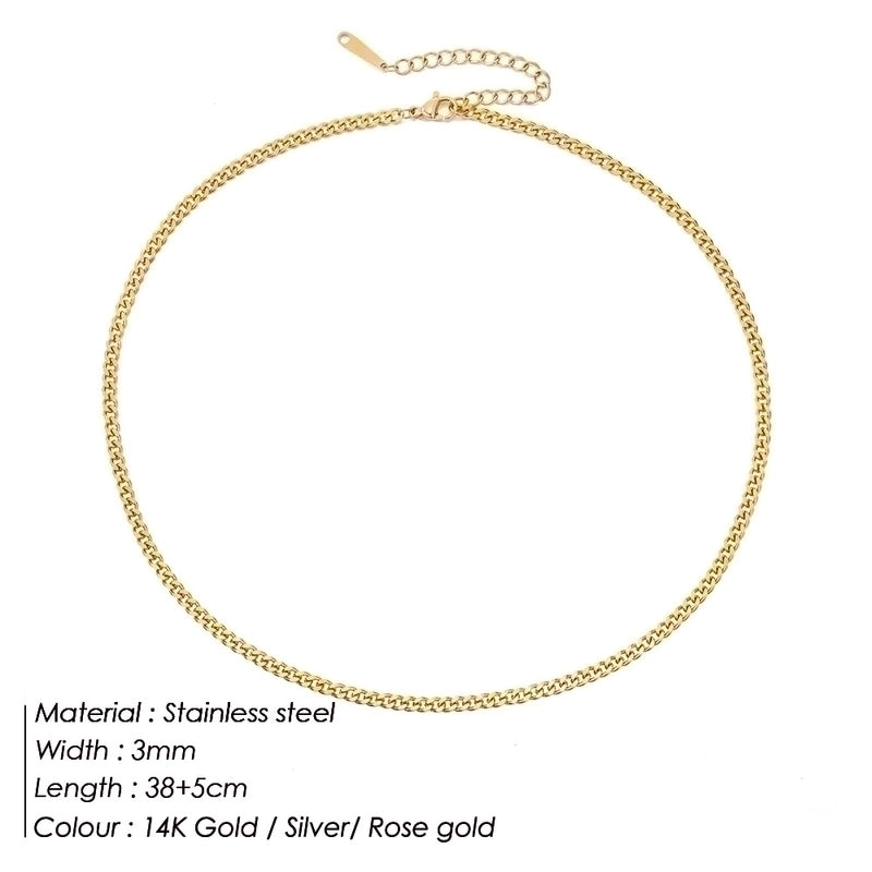 Stainless Steel 14K Gold Plated Fashion Plating U Shape Necklace
