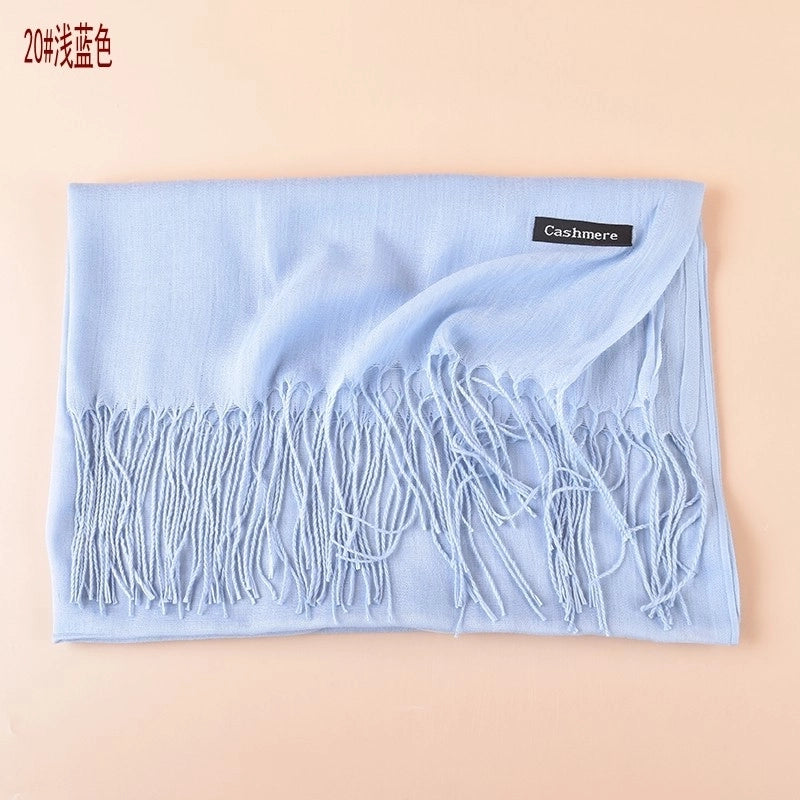 Women's Fashion Tassel Solid Color Imitation Cashmere Winter Scarves