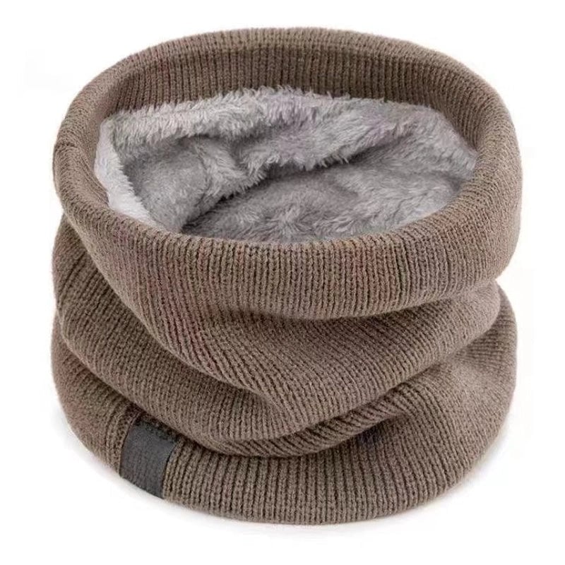 Winter Scarf Unisex Fleece-Lined Thickened Sleeve Outdoor Riding Mask Knitted Neck Protection Pullover Scarf