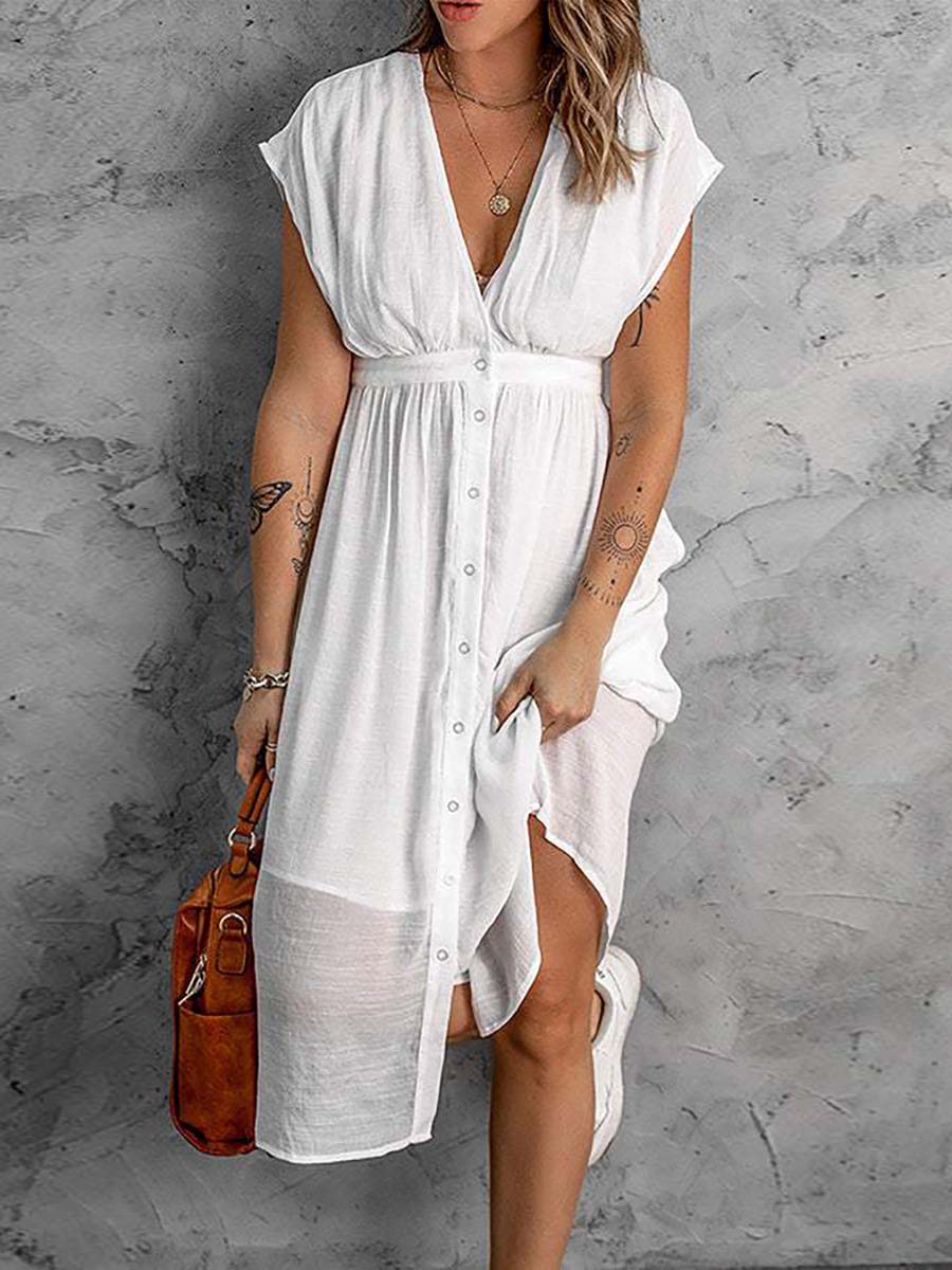 Bubbles At Brunch Button Up Midi Dress