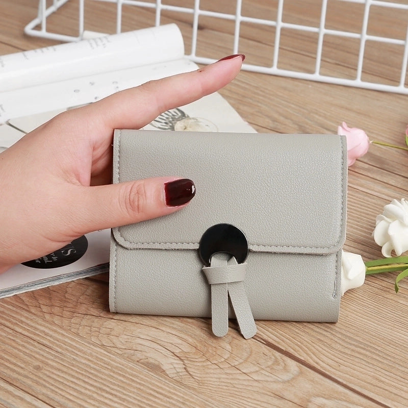Korean Solid Color Portable Short Wallet