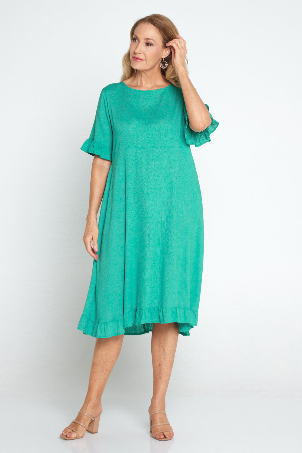 Nasira Linen Dress - Teal