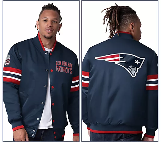 🔥Buy 2 for only $55🎁Buy 2 Get 2 Free🏈NFL Starter Satin Twill Snap Front Jacket