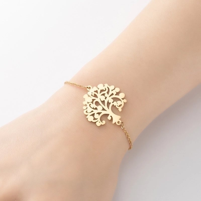 Fashion Leaf Star 201 Stainless Steel 18K Gold Plated Bracelets In Bulk