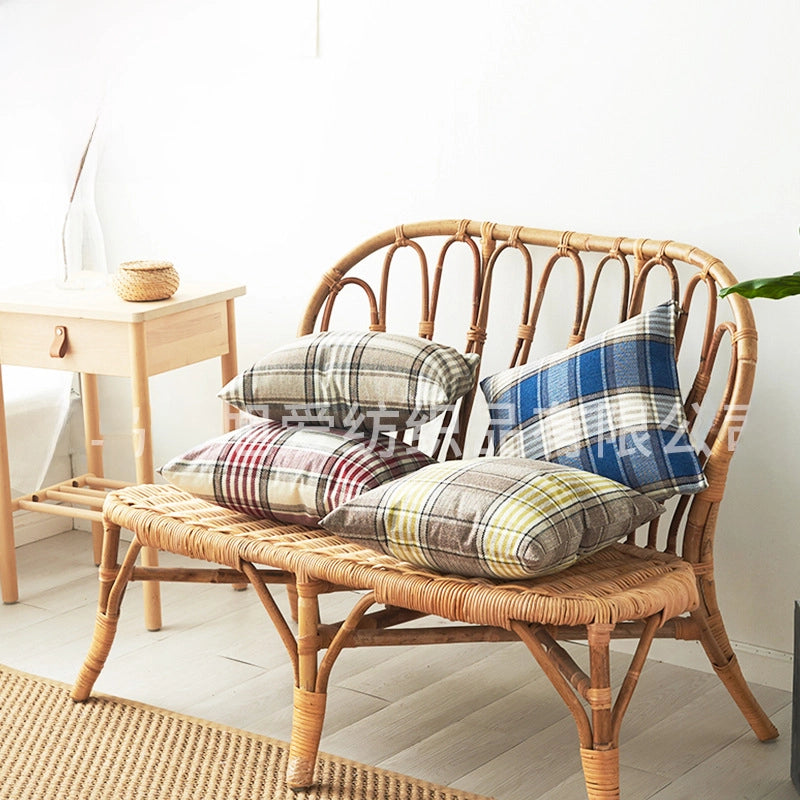 Yarn-dyed Striped Cotton And Linen Pillowcase Multicolor Multi-size Linen Plaid Pillow Home Pillow Cover Cushion
