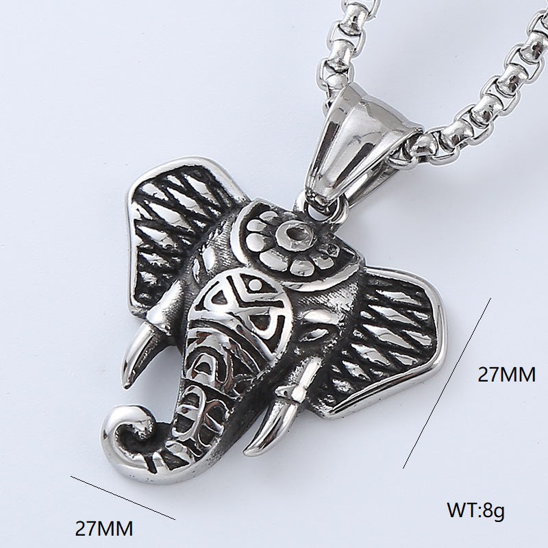 Aml Personalized Animal Head Hip-Hop Punk Style Titanium Steel Men'S Necklace
