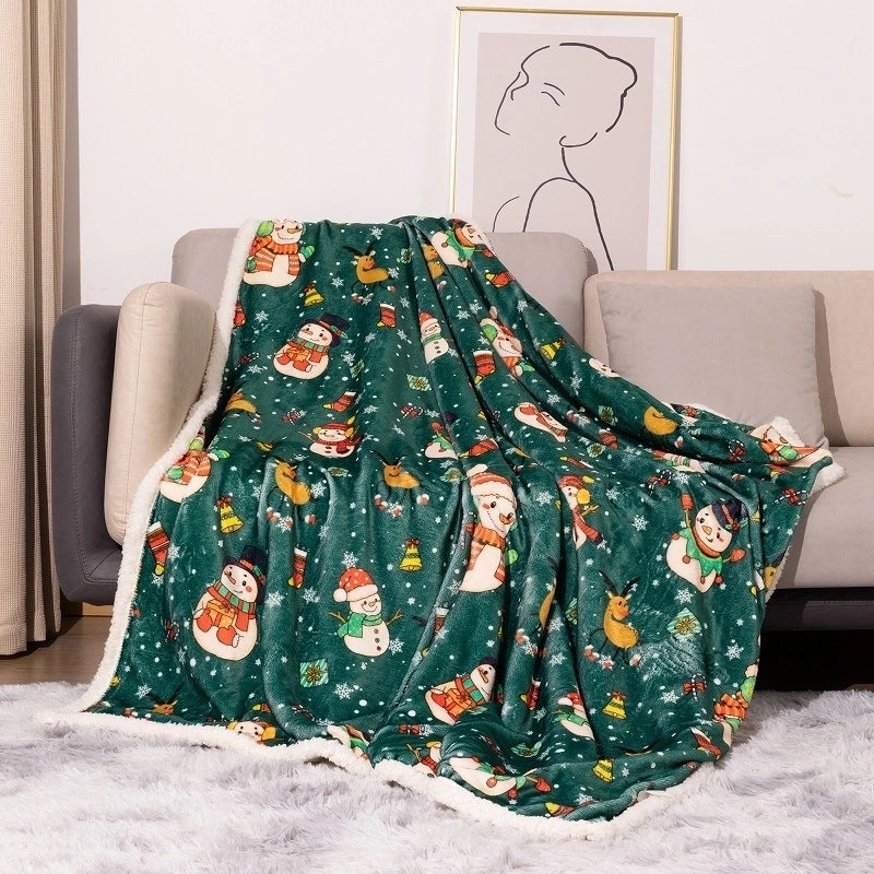 Christmas Cute Retro Elk Polyester Blanket Couch & Sofa Decor