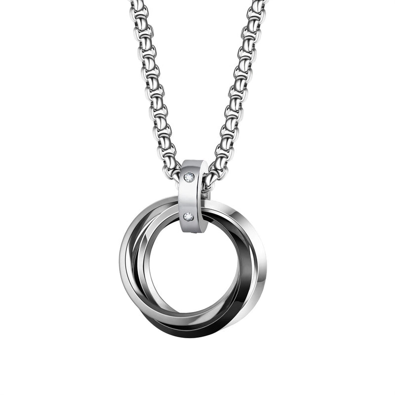 Retro Solid Color Stainless Steel Pendant Necklace 1 Piece