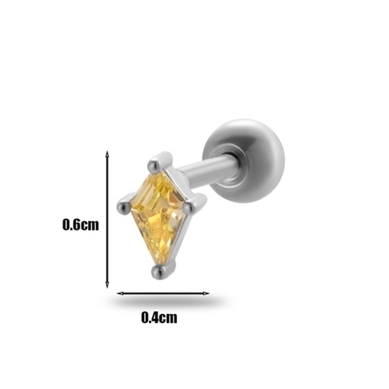 1 Piece Ear Cartilage Rings & Studs Minimalist Geometric 316L Stainless Steel  Copper Plating Inlay Zircon