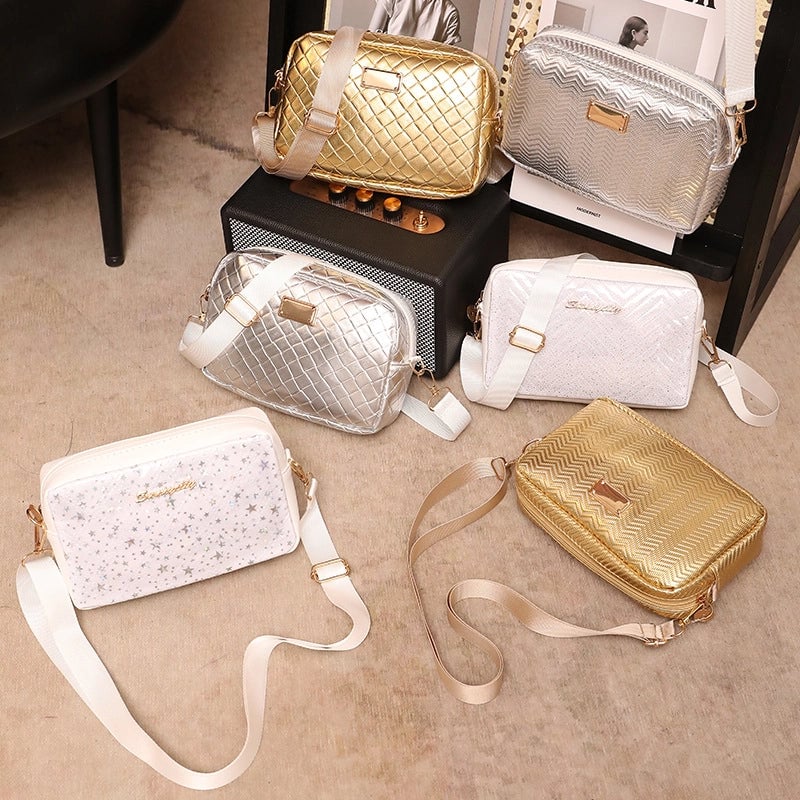 Women's Pu Leather Solid Color Streetwear Square Zipper Crossbody Bag