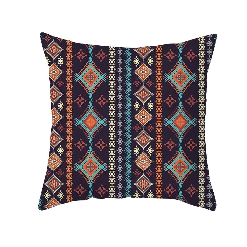 Ethnic Style Geometric Fibre Peach Skin Pillow Cases
