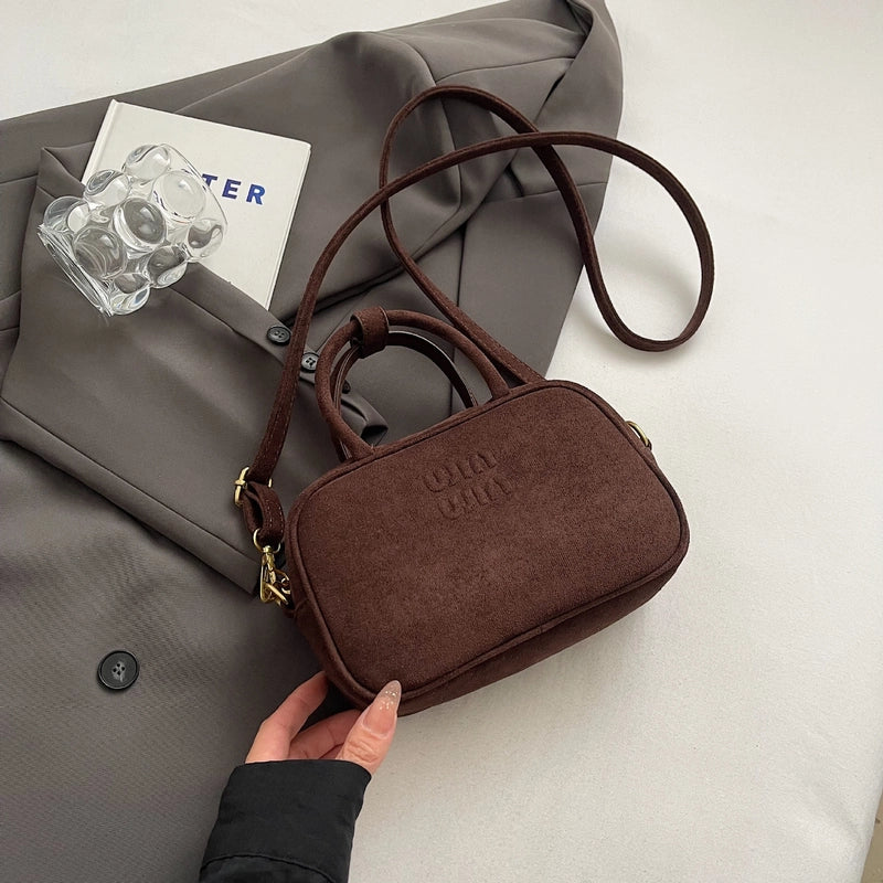 Women's Pu Leather Solid Color Basic Square Zipper Shoulder Bag Handbag Crossbody Bag