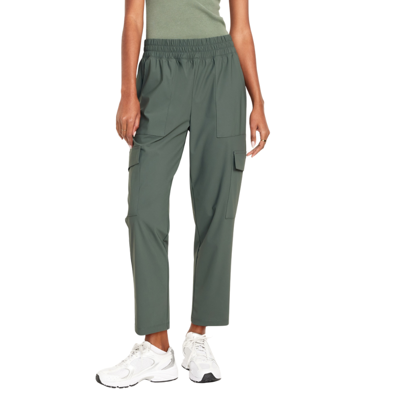High Rise Sleek Tech Cargo Ankle Pants