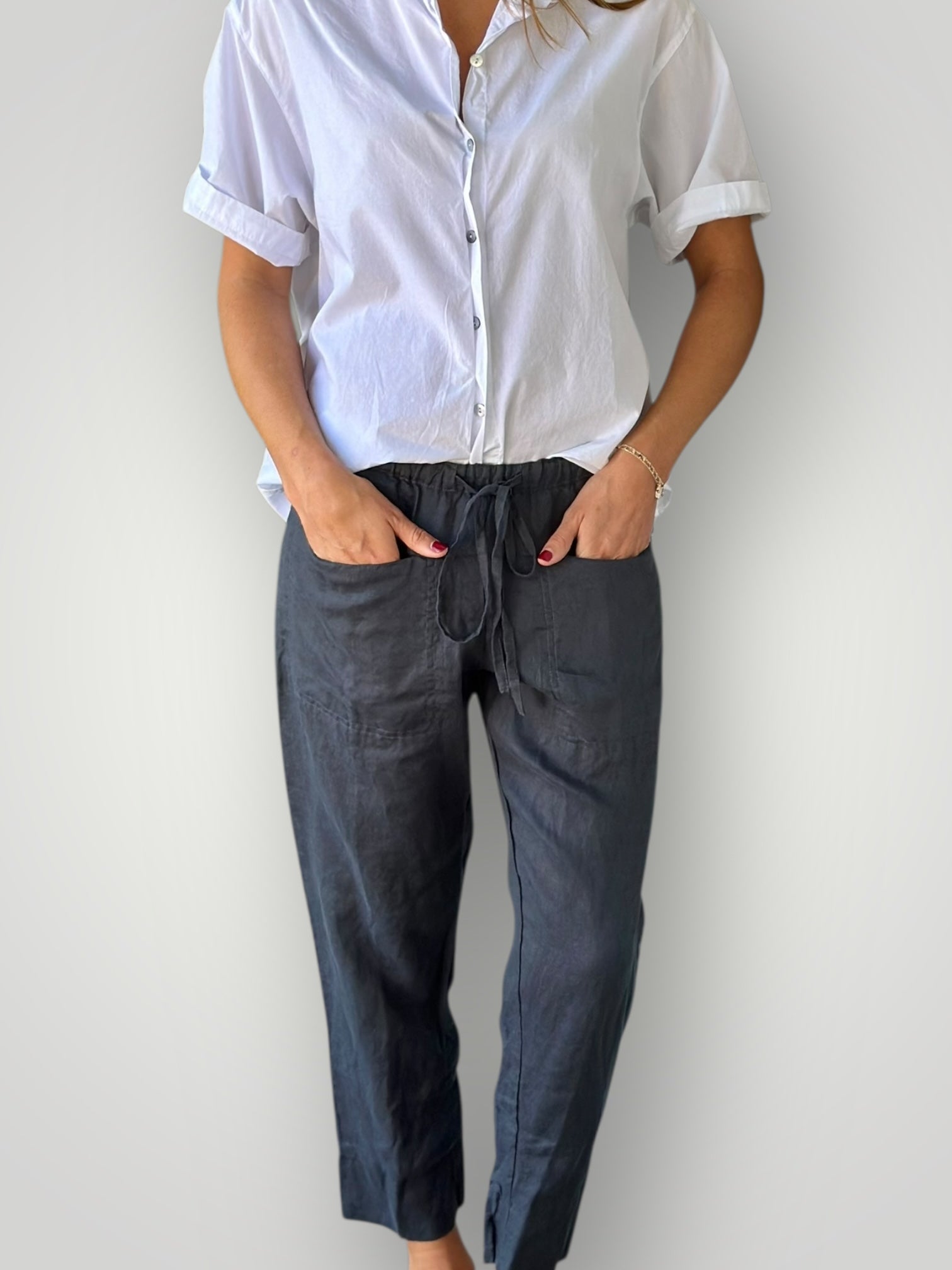jessie pant-charcoal linen