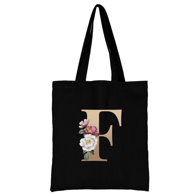 Women's Minimalist Letter Flower Shopping Bags