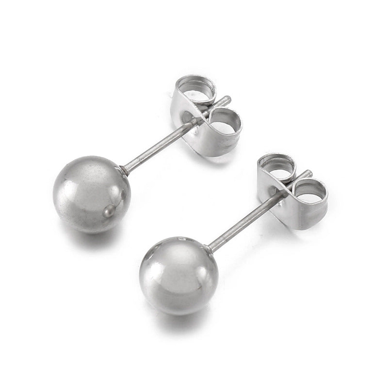 1 Pair Minimalist Round Plating Stainless Steel 18K Gold Plated Ear Studs