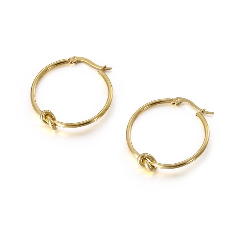 Fashion Geometric Plating Titanium Steel 18K Gold Plated Earrings